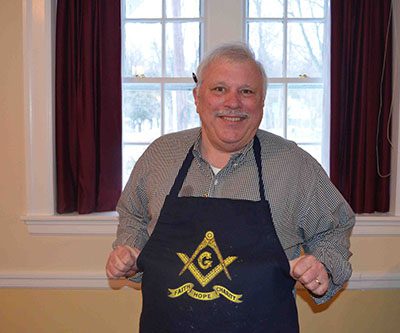 Marc sporting a fine Masonic cookin' apron!